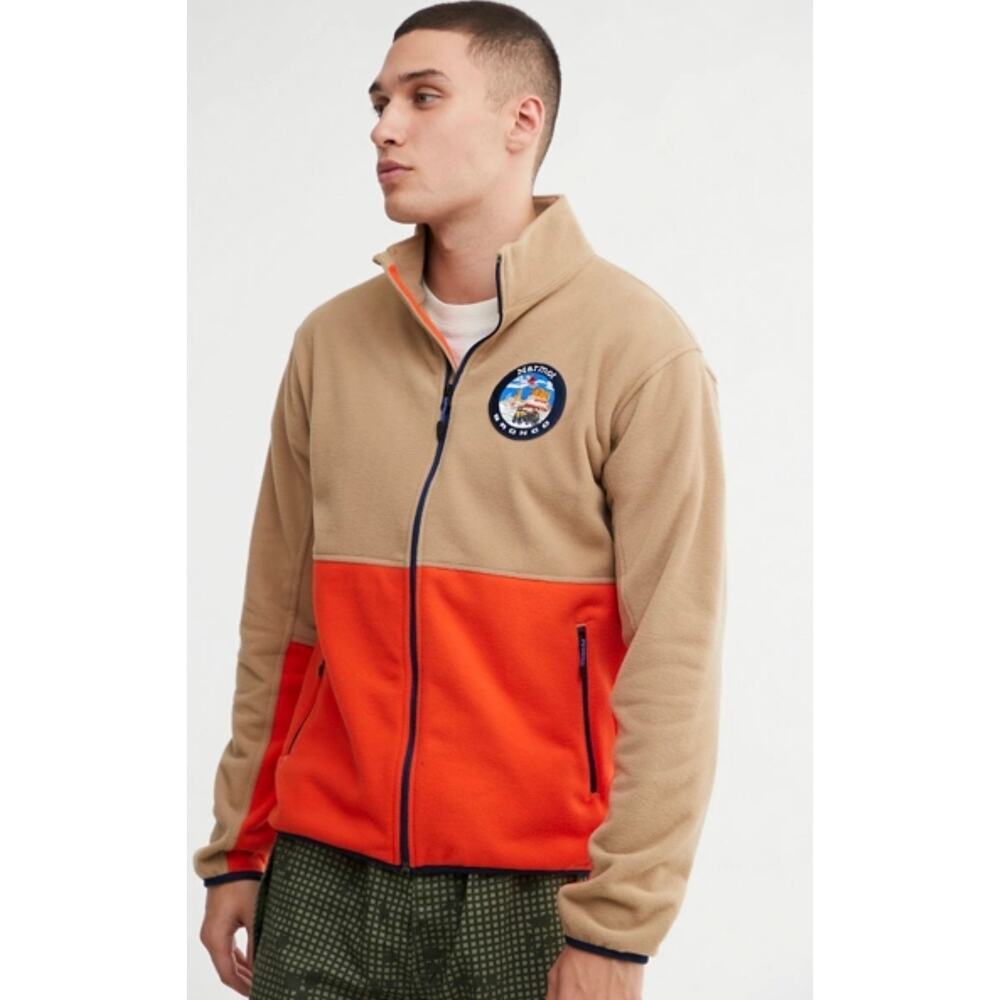 Marmot x Ford Bronco Full Zip Fleece Jacket Men’s Medium Khaki Orange Outdoor